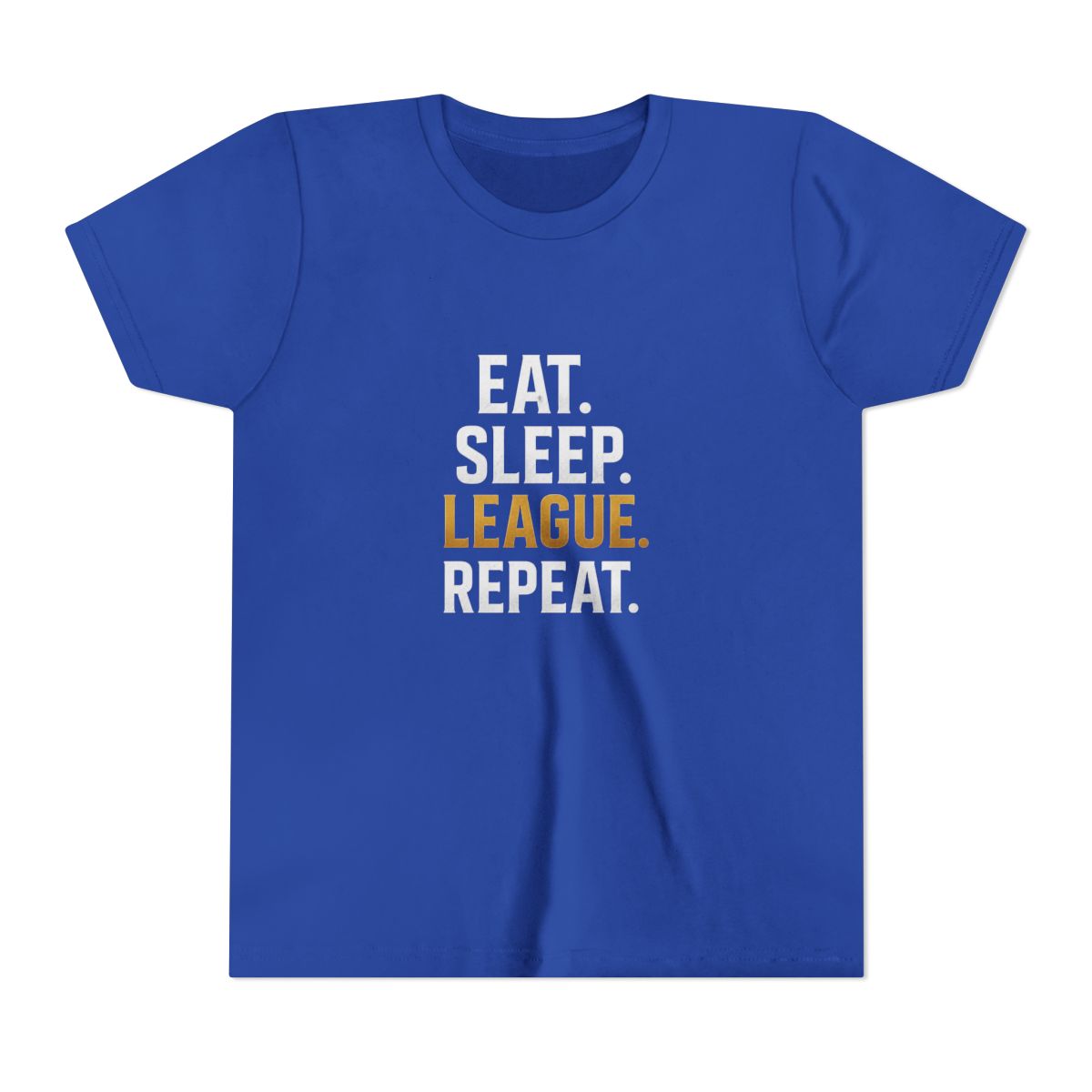 Eat Sleep League Repeat LoL Kids T Shirt - Gamer Life Minimalist Design - alternate angle 4, merchandise